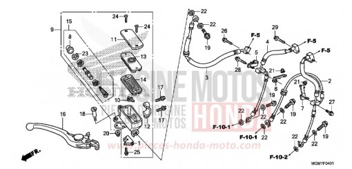 MAITRE-CYLINDRE FREIN AV. (CB600FA) CB600FAD de 2013